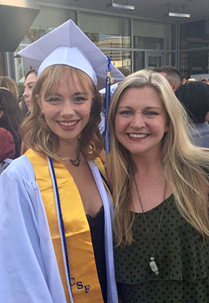 Mia and Carrie at Graduation sat tutor los angeles